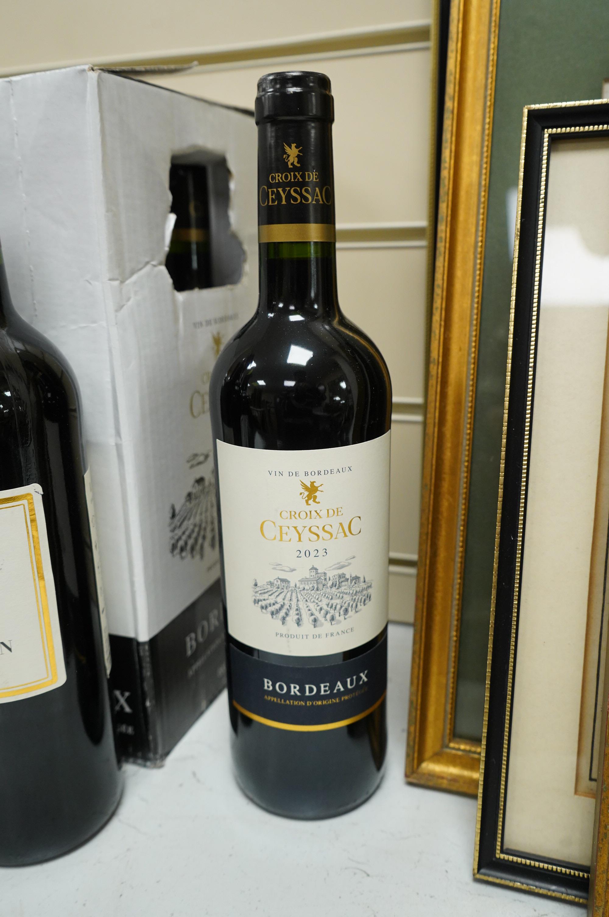 Six bottles of Croix de ceyssac, 2023 and another five bottles of various red wine